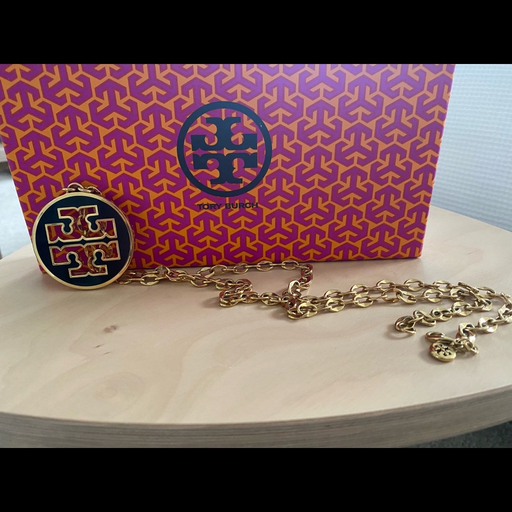 Tory Burch Black Enamel Pendant